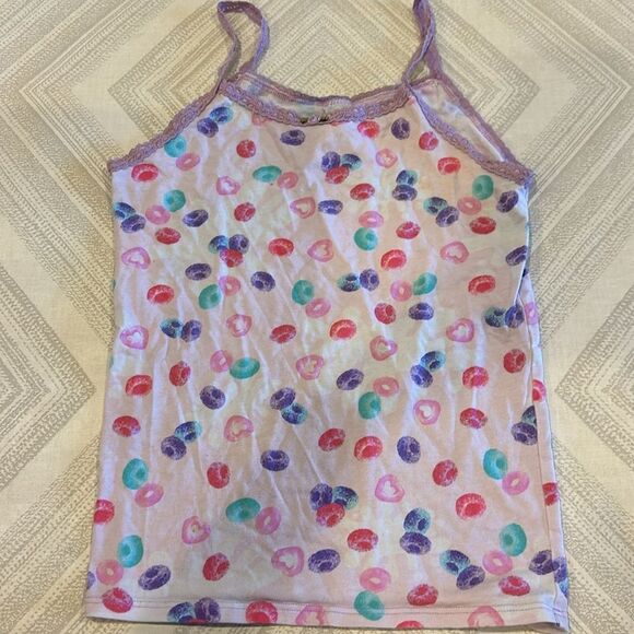 Esme Girls Lavender with Lace Trim Fruit Loop Tank & Pants Pajama Set - Size 12 - Picture 7 of 8